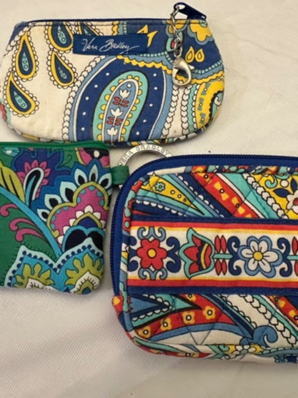 Vera Bradley Bundle - 3 ID/CC zipper pouches; Excellent Used Condition